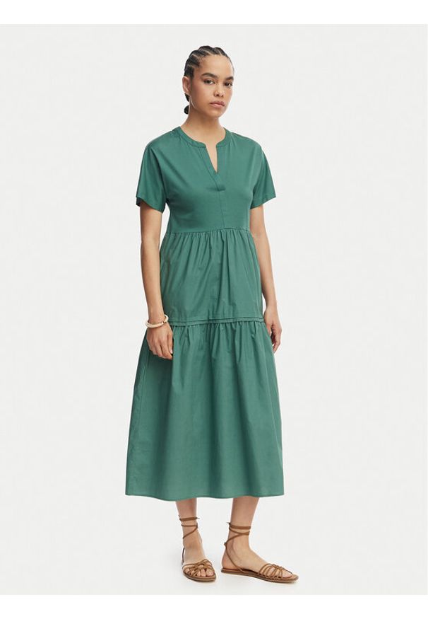 Weekend Max Mara Sukienka letnia Capsula 2615621032 Zielony ciemny Regular Fit. Kolor: zielony. Materiał: bawełna. Sezon: lato