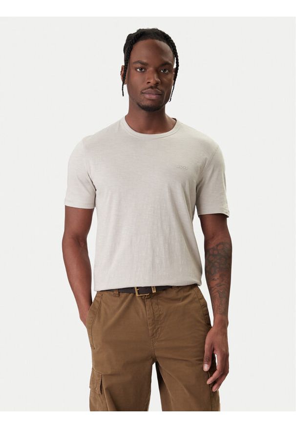 BOSS T-Shirt Tegood 50508243 Beżowy Regular Fit. Kolor: beżowy. Materiał: bawełna