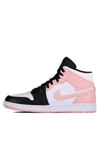 Buty do chodzenia męskie Nike Air Jordan 1 Retro Mid Crimson Tint. Kolor: czarny, różowy, wielokolorowy. Materiał: skóra, syntetyk, materiał. Szerokość cholewki: normalna. Model: Nike Air Jordan. Sport: turystyka piesza #2