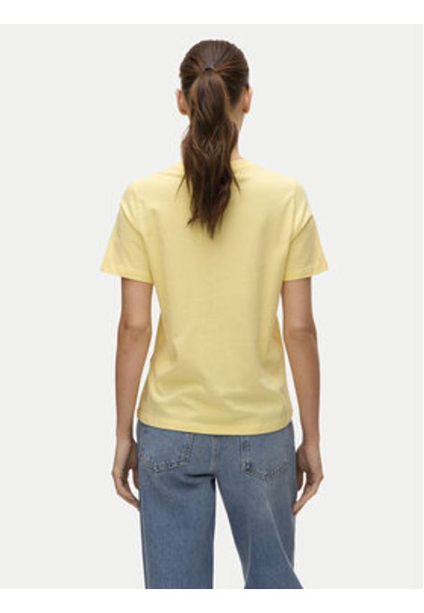 Vero Moda T-Shirt Paulina 10316991 Żółty Regular Fit. Kolor: żółty. Materiał: bawełna