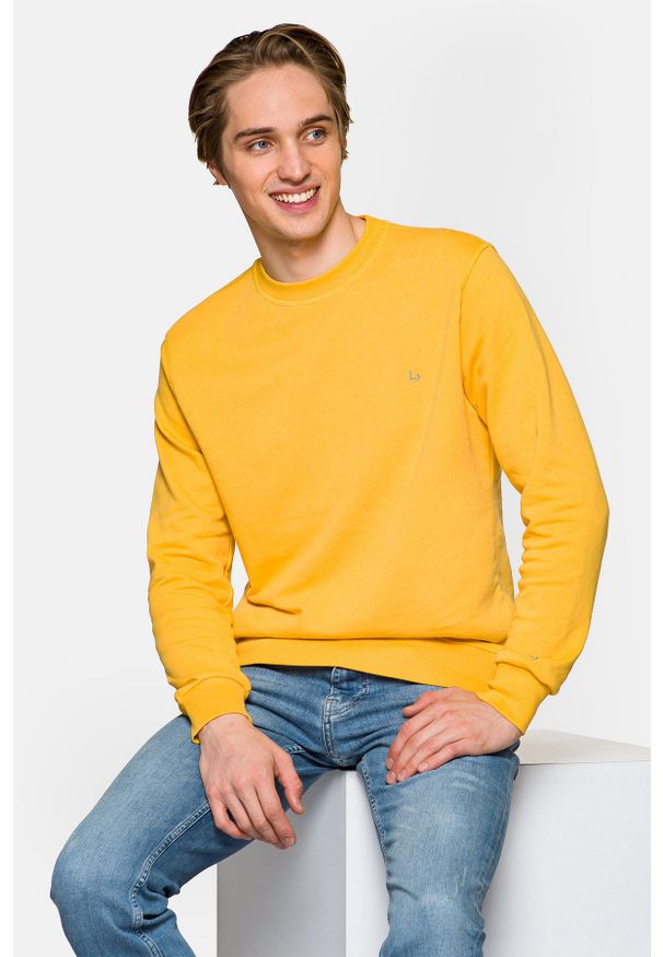 Lancerto - Bluza Żółta Cayden. Okazja: na spacer. Kolor: żółty. Materiał: dresówka, jeans, dzianina, materiał. Styl: klasyczny