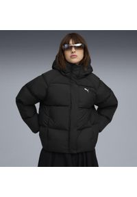 Puma - Damska kurtka puchowa z kapturem PUMA. Typ kołnierza: kaptur. Kolor: czarny. Materiał: puch. Sport: turystyka piesza