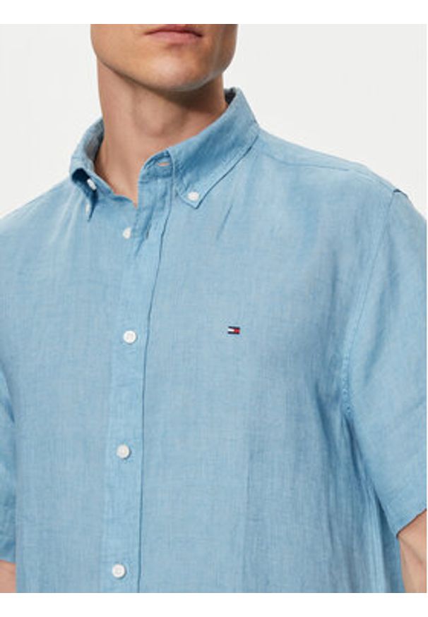 TOMMY HILFIGER - Tommy Hilfiger Koszula MW0MW35207 Niebieski Regular Fit. Kolor: niebieski. Materiał: len