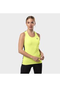 Kobieta Fitness Damska koszulka tank top Core SIROKO Żółta Cytryna. Kolor: wielokolorowy, czarny, żółty. Sport: fitness