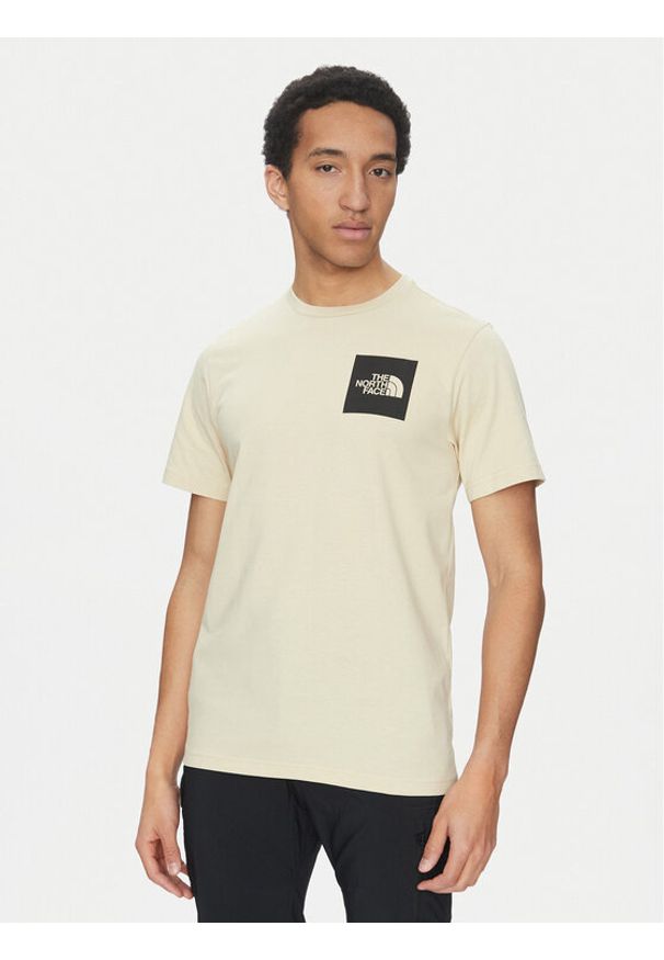 The North Face T-Shirt Fine NF0A8A6M Beżowy Regular Fit. Kolor: beżowy. Materiał: syntetyk, bawełna