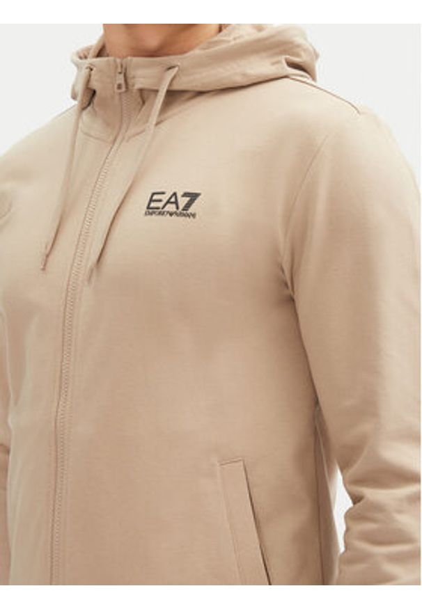 EA7 Emporio Armani Dres 8NPV63 PJVRZ U6155 Beżowy Regular Fit. Kolor: beżowy. Materiał: bawełna