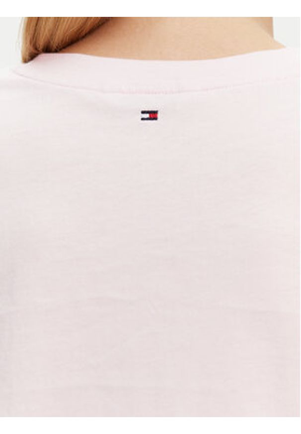 TOMMY HILFIGER - Tommy Hilfiger T-Shirt WW0WW45522 Różowy Regular Fit. Kolor: różowy. Materiał: bawełna