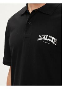 Jack & Jones - Jack&Jones Polo Josh 12247387 Czarny Standard Fit. Typ kołnierza: polo. Kolor: czarny. Materiał: bawełna