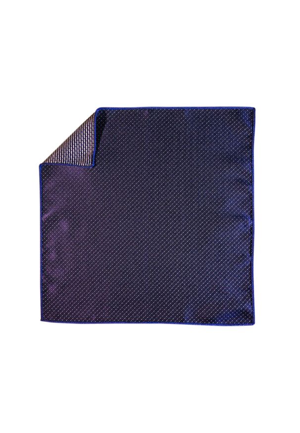 Modini - Granatowa poszetka w kratę EC7. Kolor: niebieski. Materiał: żakard, tkanina