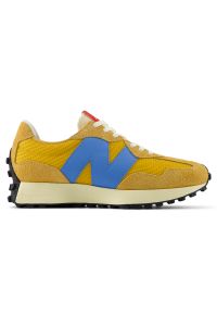Buty męskie New Balance U327VSA – żółte. Okazja: na co dzień. Kolor: żółty. Materiał: guma, zamsz. Szerokość cholewki: normalna