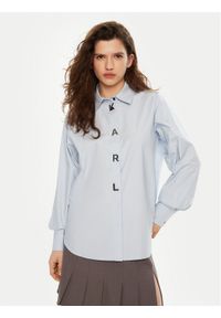 Karl Lagerfeld - KARL LAGERFELD Koszula A1W11026 Niebieski Regular Fit. Typ kołnierza: dekolt w karo. Kolor: niebieski. Materiał: bawełna #1