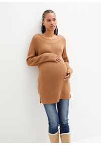 bonprix - Sweter ciążowy i do karmienia piersią. Kolekcja: moda ciążowa. Kolor: brązowy #1