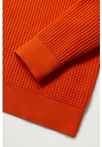 Mango Man - Sweter ROSE. Okazja: na co dzień. Kolor: pomarańczowy. Materiał: bawełna, materiał, dzianina, ze splotem. Długość rękawa: długi rękaw. Długość: długie. Wzór: gładki. Styl: casual #7