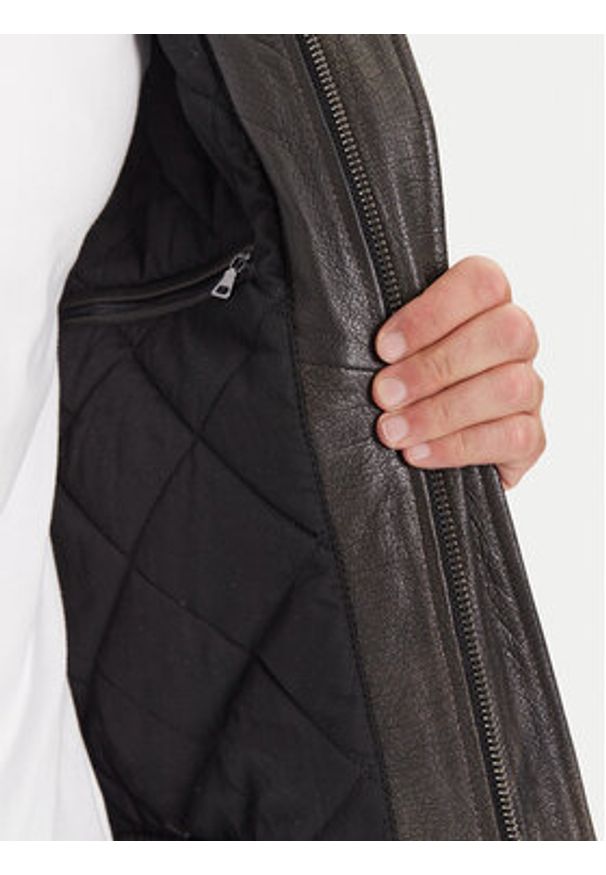 JOOP! Kurtka skórzana Falko 80000864 Szary Regular Fit. Kolor: szary. Materiał: skóra