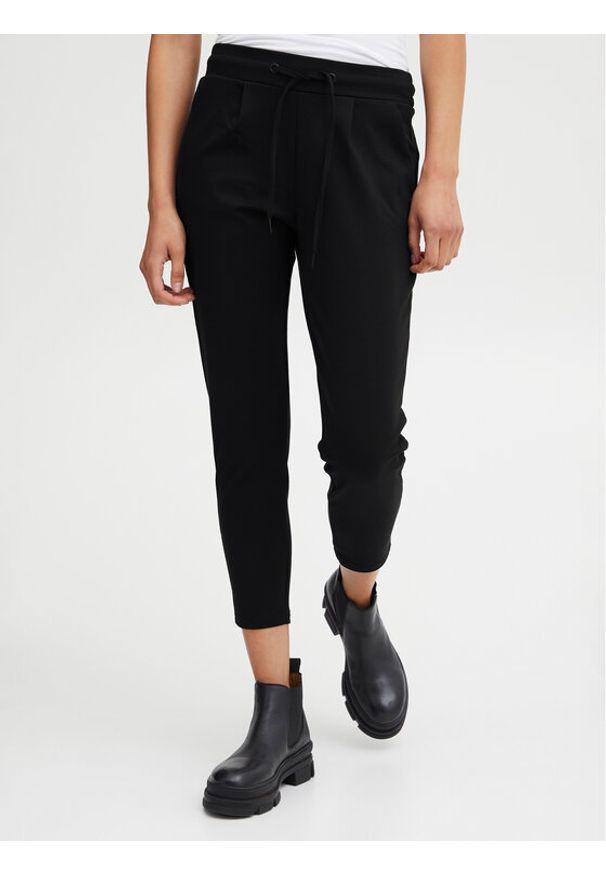 ICHI Spodnie materiałowe 20104757 Czarny Slim Fit. Kolor: czarny. Materiał: syntetyk