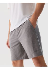4f - 4F Spodenki treningowe szybkoschnące męskie - szare 3XL. Kolor: szary. Materiał: dzianina, materiał, syntetyk, włókno, elastan. Długość: krótkie. Wzór: gładki, ze splotem, jednolity. Sport: fitness