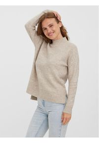Vero Moda Sweter 10269229 Beżowy Regular Fit. Kolor: beżowy. Materiał: syntetyk