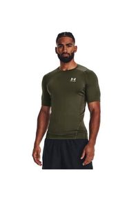 Koszulka treningowa męska Under Armour Ua Hg Armour Comp Ss. Kolor: zielony. Materiał: poliester. Długość rękawa: krótki rękaw. Długość: krótkie
