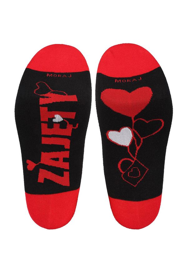 Walentynkowe Skarpety Męskie Moraj 2 Pary. Kolor: czerwony. Materiał: materiał
