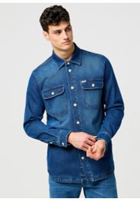 Wrangler - MESKA KOSZULA JEANSOWA WRANGLER OVERSHIRT SLATEBOUND 112373187. Materiał: jeans #1
