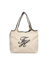 TOMMY HILFIGER - Tommy Hilfiger Torebka Th Summer Tote Canvas AW0AW18398 Biały. Kolor: biały #3