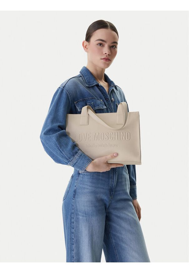 Love Moschino - LOVE MOSCHINO Torebka JC4045PP1OLE0110 Écru. Materiał: skórzane