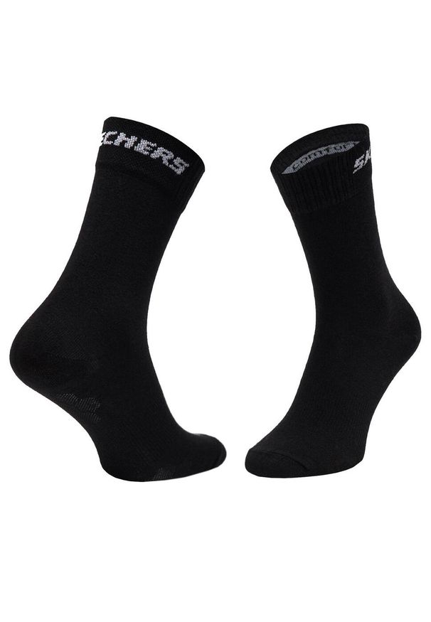 skechers - Skarpetki sportowe damskie 3PPK Mesh Ventilation Socks. Kolor: czarny. Materiał: bawełna, poliamid, elastan