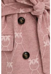 Pinko Płaszcz z domieszką wełny kolor różowy przejściowy dwurzędowy. Okazja: na co dzień. Kolor: różowy. Materiał: wełna. Styl: klasyczny, casual