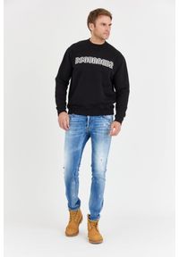 DSQUARED2 Czarna bluza męska z logo outline, Rozmiar XL. Kolor: czarny