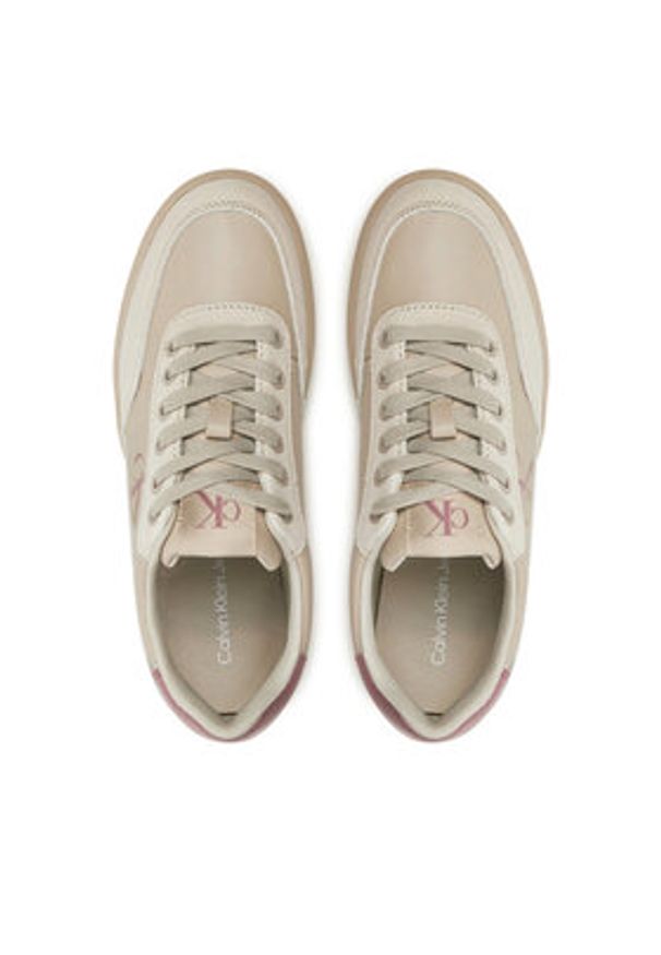 Calvin Klein Jeans Sneakersy YW0YW01585 Beżowy. Kolor: beżowy. Materiał: skóra