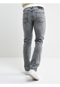 Big-Star - Spodnie jeans męskie szare Terry Slim 966. Okazja: na co dzień. Kolor: czarny. Styl: rockowy, sportowy, casual, klasyczny