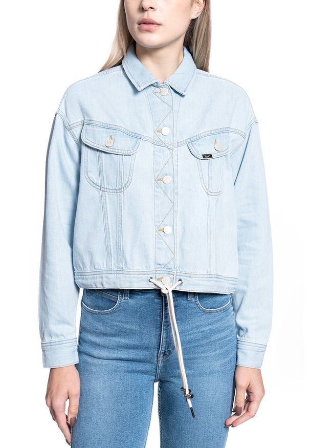 Lee - DAMSKA KURTKA JEANSOWA LEE RIDER DRAWSTRING JKT RELAXED L54LGGQB 112112791. Materiał: jeans