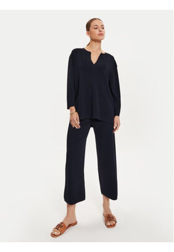 Max Mara Leisure Bluzka Sottile 24263660 Granatowy Relaxed Fit. Kolor: niebieski. Materiał: syntetyk, wiskoza