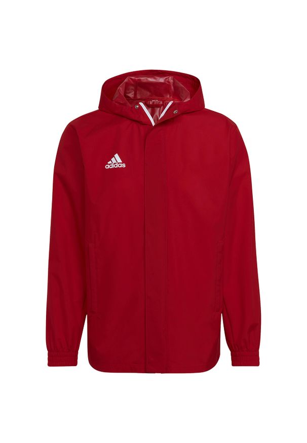 Kurtka piłkarska męska Adidas Entrada 22 All-Weather. Kolor: biały, czerwony, wielokolorowy. Sport: piłka nożna