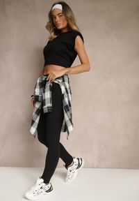 Renee - Czarne Basicowe Bawełniane Legginsy Zivanea. Okazja: na co dzień. Kolor: czarny. Materiał: bawełna. Styl: casual #4