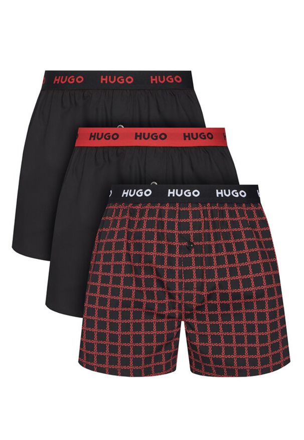Hugo - HUGO Komplet 3 par bokserek 50532565 Czarny. Kolor: czarny. Materiał: bawełna