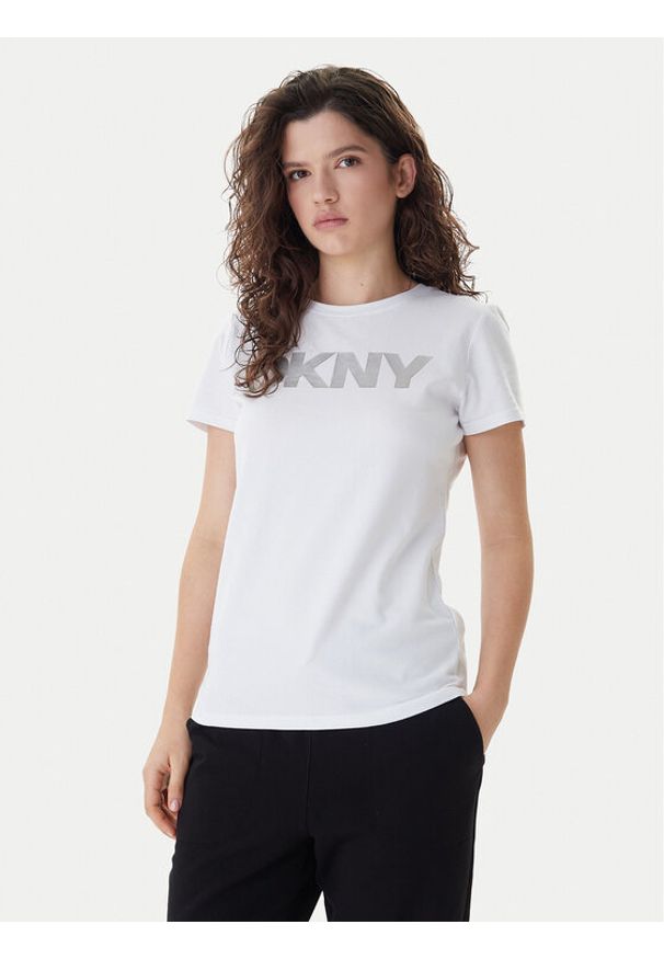 DKNY Sport T-Shirt DP5T9923 Biały Regular Fit. Kolor: biały. Materiał: bawełna. Styl: sportowy