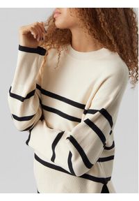 Vero Moda Sweter 10278319 Beżowy Regular Fit. Kolor: beżowy. Materiał: wiskoza