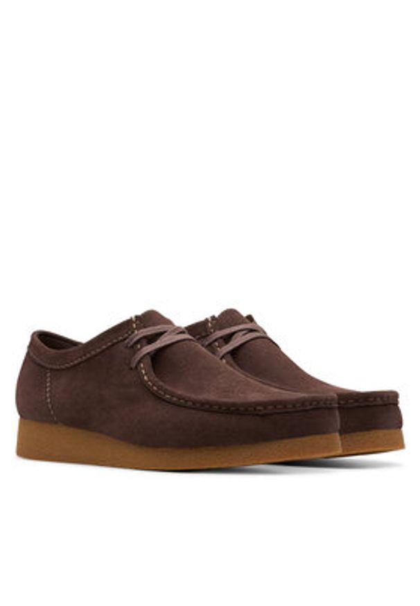 Clarks Półbuty Wallabee EVO 26178279 Brązowy. Kolor: brązowy. Materiał: zamsz, skóra