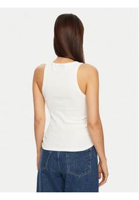 Calvin Klein Jeans Top J20J224762 Biały Slim Fit. Kolor: biały. Materiał: bawełna #3