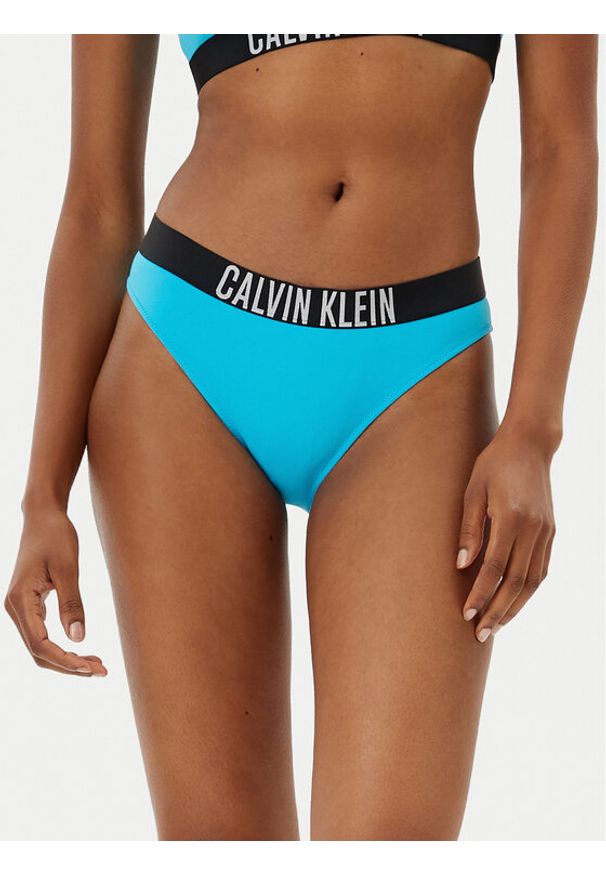 Calvin Klein Swimwear Dół od bikini KW0KW02856 Niebieski. Kolor: niebieski. Materiał: syntetyk