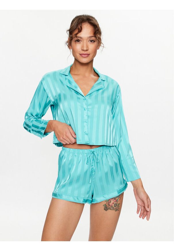 Hunkemöller Koszulka piżamowa 203163 Niebieski Comfortable Fit. Kolor: niebieski. Materiał: syntetyk