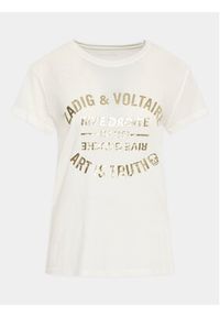 Zadig&Voltaire T-Shirt Walk Blason Foil JWTS01536 Biały Regular Fit. Kolor: biały. Materiał: bawełna #6