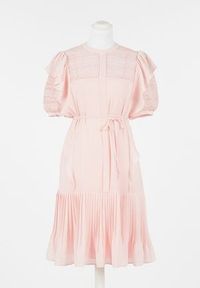 TwinSet - Różowa krótka sukienka Twinset. Kolor: różowy. Materiał: poliester. Długość: mini