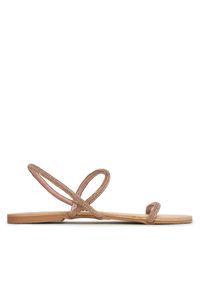 Manebi Sandały Crystal Embellished Leather Sandals V 6.3 Y0 Różowy. Kolor: różowy. Materiał: zamsz, skóra