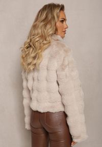 Renee - Jasnobeżowa Kurtka z Futerkiem Nisimita. Kolor: beżowy. Materiał: futro #4