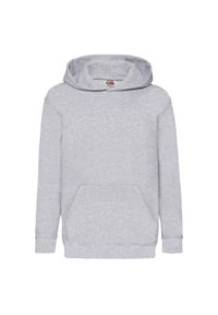 FRUIT OF THE LOOM - Bluza Dziecięca Klasyczna Gładka. Kolor: szary. Wzór: gładki