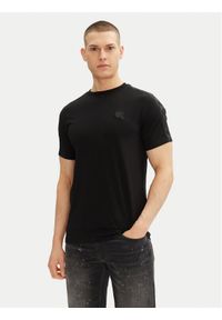 Karl Lagerfeld - KARL LAGERFELD T-Shirt 755053 552221 Czarny Regular Fit. Typ kołnierza: dekolt w karo. Kolor: czarny. Materiał: bawełna #1