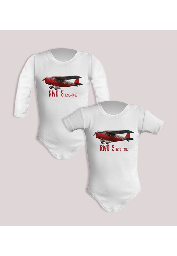 nikiniki - RWD-5 — body (Rozmiar: 6M; Długość rękawa: krótki; Rodzaj nadruku: RWD-5). Materiał: bawełna. Wzór: nadruk