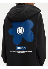 Hugo Bluza 50510885 Czarny Oversize. Kolor: czarny. Materiał: bawełna